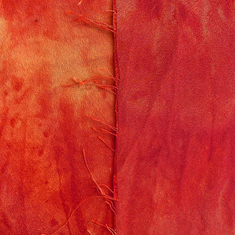 Abstract Shibori Satin Back Crepe - Red / Pale Goldenrod