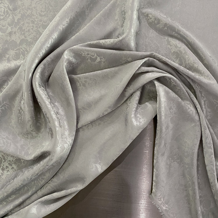 Satin Rose-field Damask - Silver