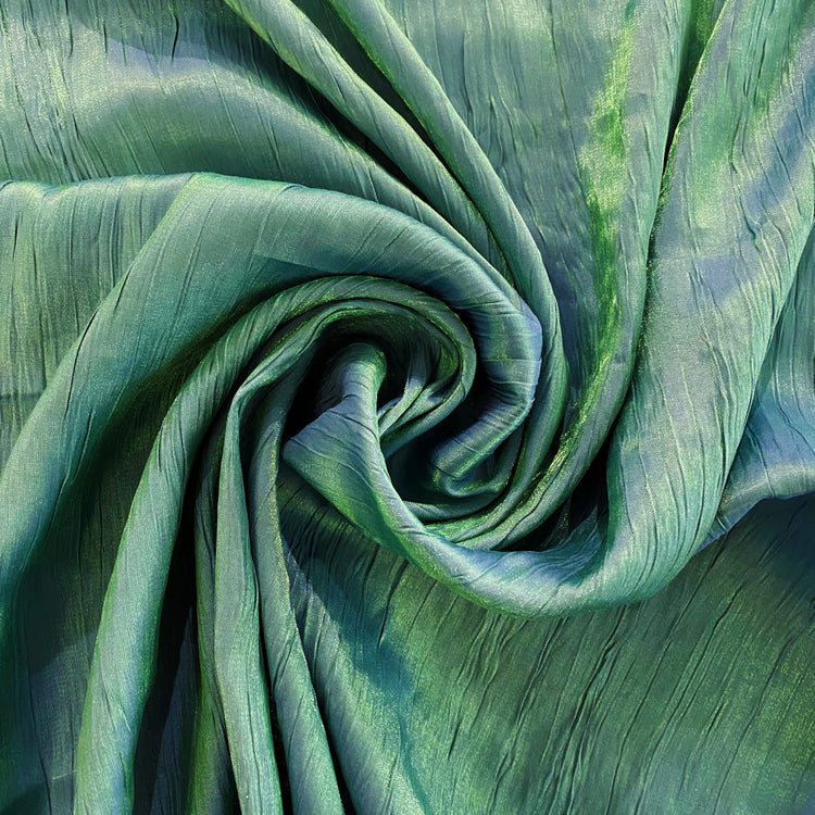 Creased Shot Twill - Emerald / Cornflower Blue