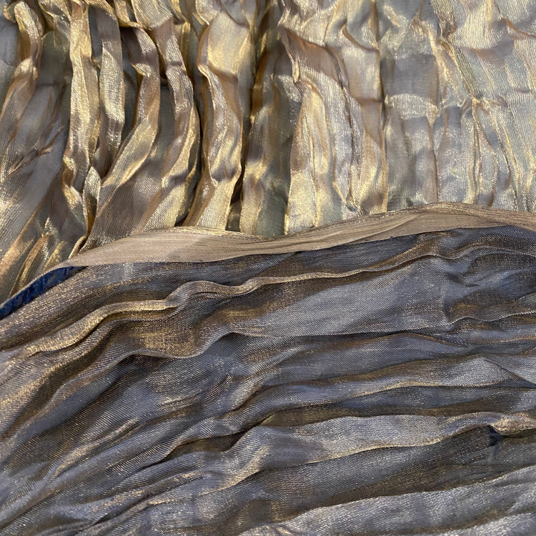 Sheer Crinkled Shot Twill - Gold/Navy