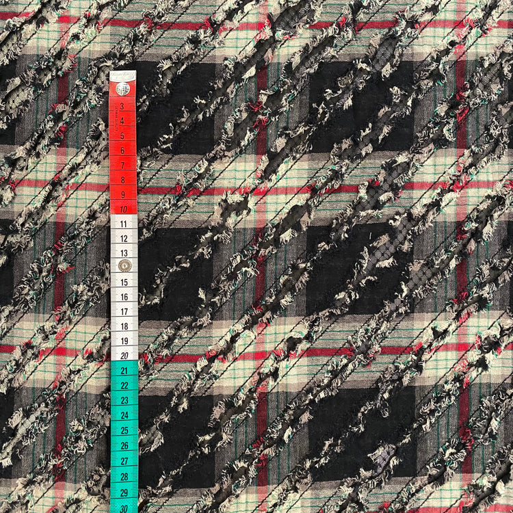 Slashed Distressed Flannel Plaid