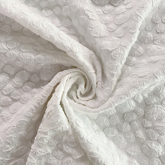 Crinkle Pebble Cloqué - White