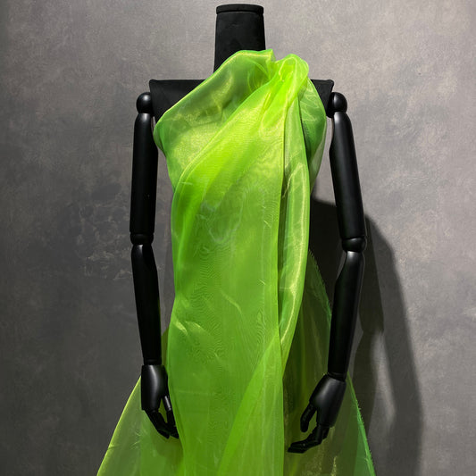 Liquid Shimmer Organza - Neon Lime