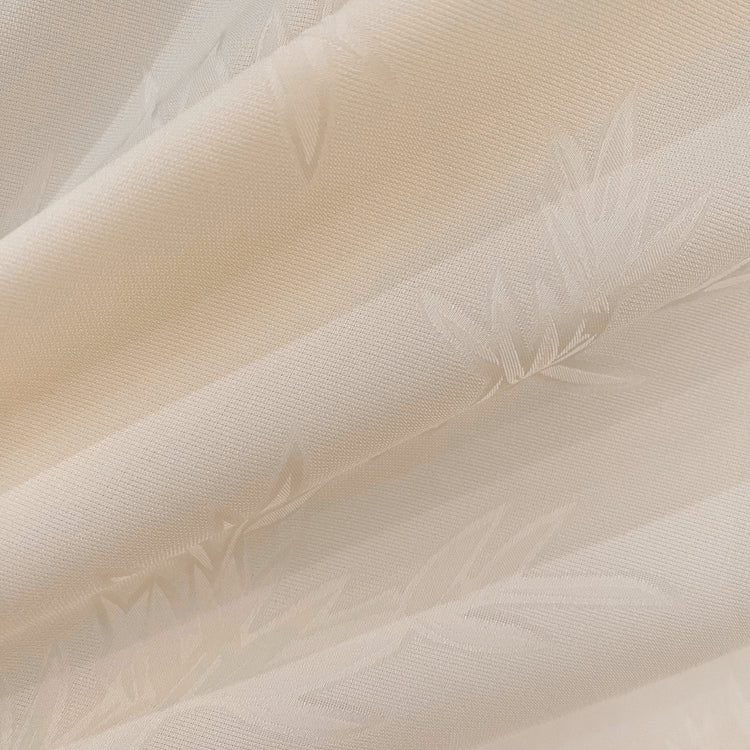 Bamboo Flora Damask - Silk Embroidered - Butter Yellow