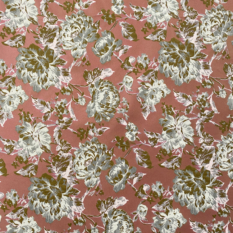 Soft Rose Brocade - Hot Pink/Seashell