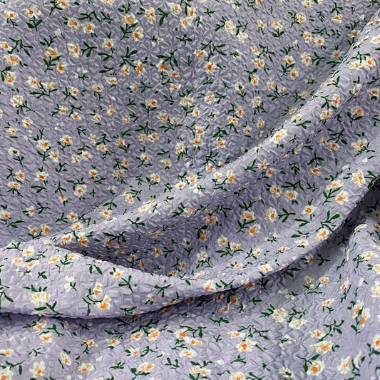 Embossed Bonded Ditsy Floral - Lavender/Dark Green