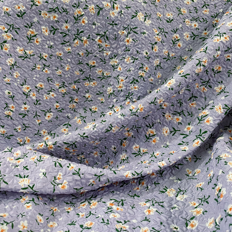 Embossed Bonded Ditsy Floral - Lavender/Dark Green