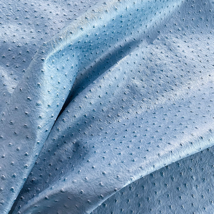 Faux Ostrich Leather - Medium Blue