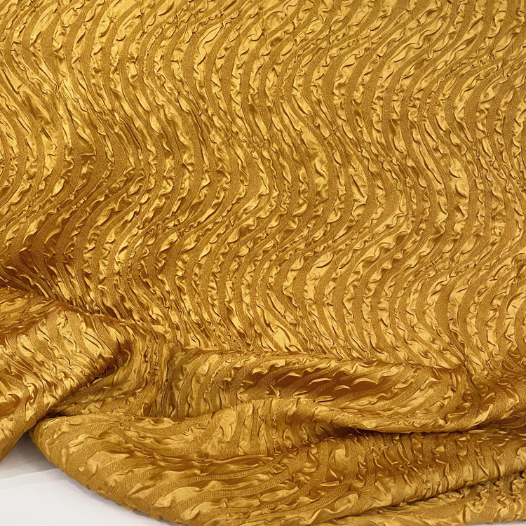 Wave Embossed Satin Plisse - Gold