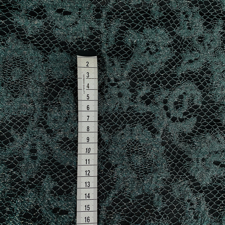 Floral Lace Jacquard - Deep Sea Green/Black