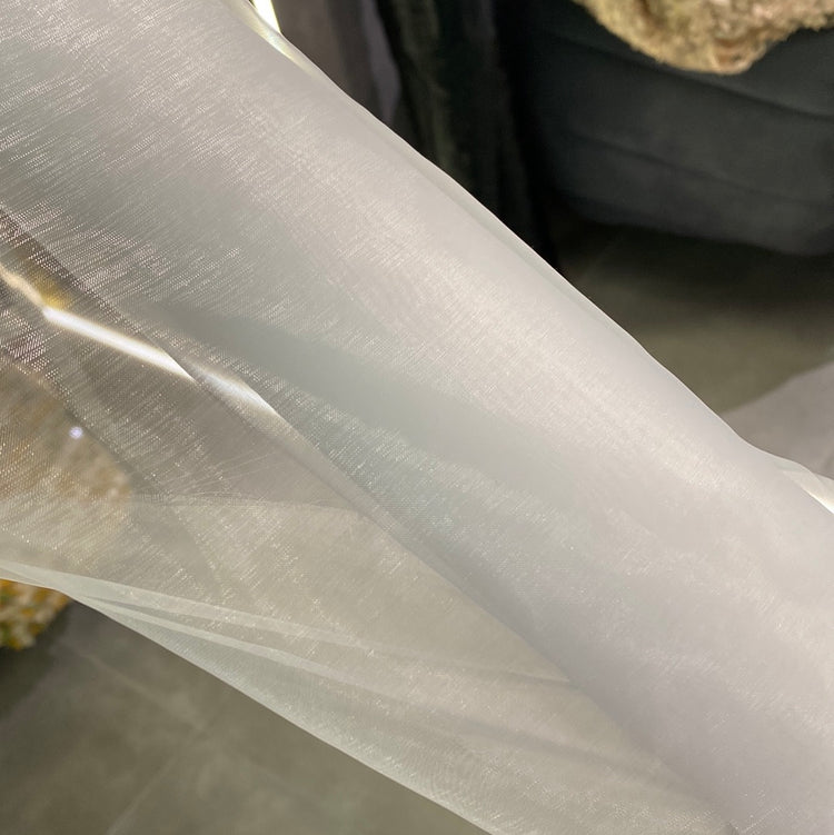 Liquid Steel Organza - White