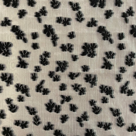 Loose Weave Floral Jacquard - Black / White