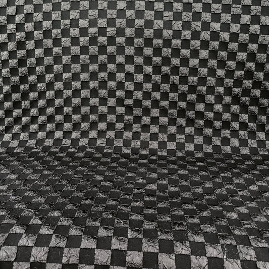 Stretch Checkered Double Weave - Black