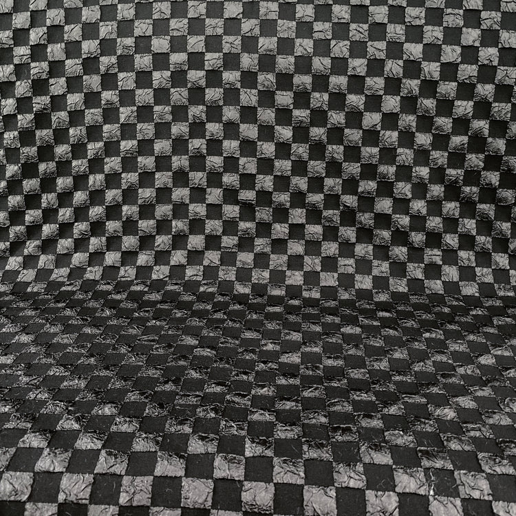 Stretch Checkered Double Weave - Black