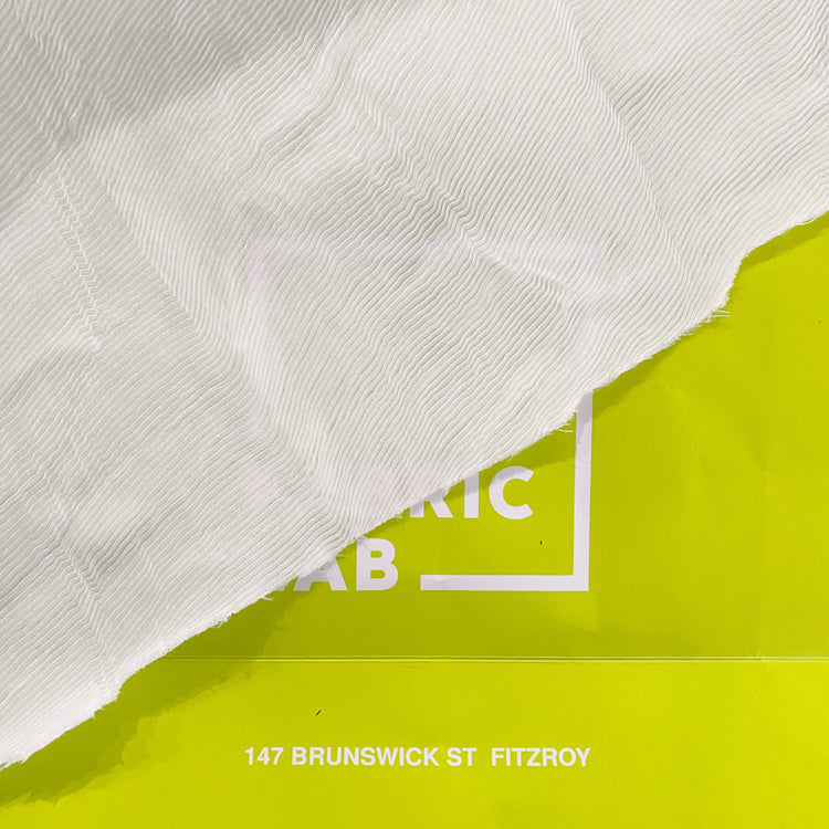 Soft Crumpled Bonded Plisse Organza - White