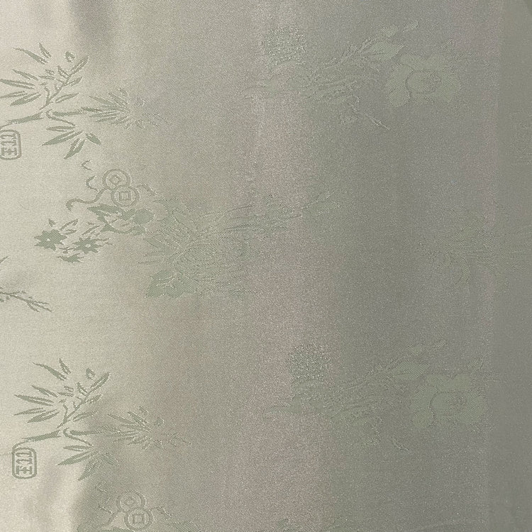 Satin Bamboo Flora Damask - Pale Green
