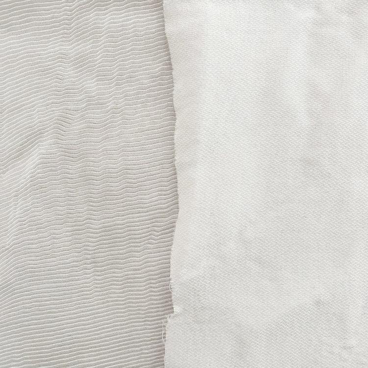 Soft Crumpled Bonded Plisse Organza - White