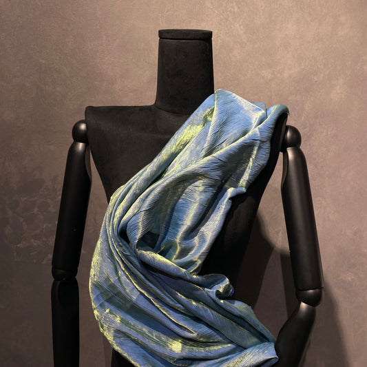 Creased Shot Twill - Aquamarine / Cornflower Blue