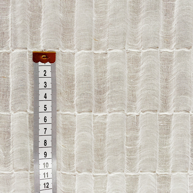 Wavy Double Weave Stripe - White