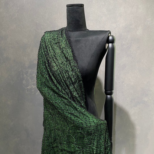 Boucle Knit Squiggle Appliqué Backing - Black/Green