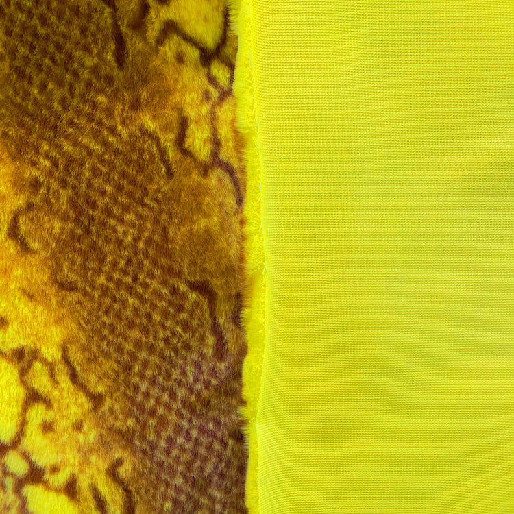 Snakeskin Faux Fur - Yellow / Brown