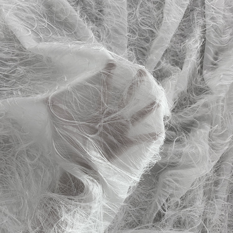 Long Tasseled Dobby Weave - White