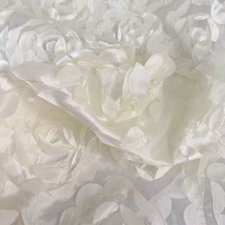 3D Rose Satin - White