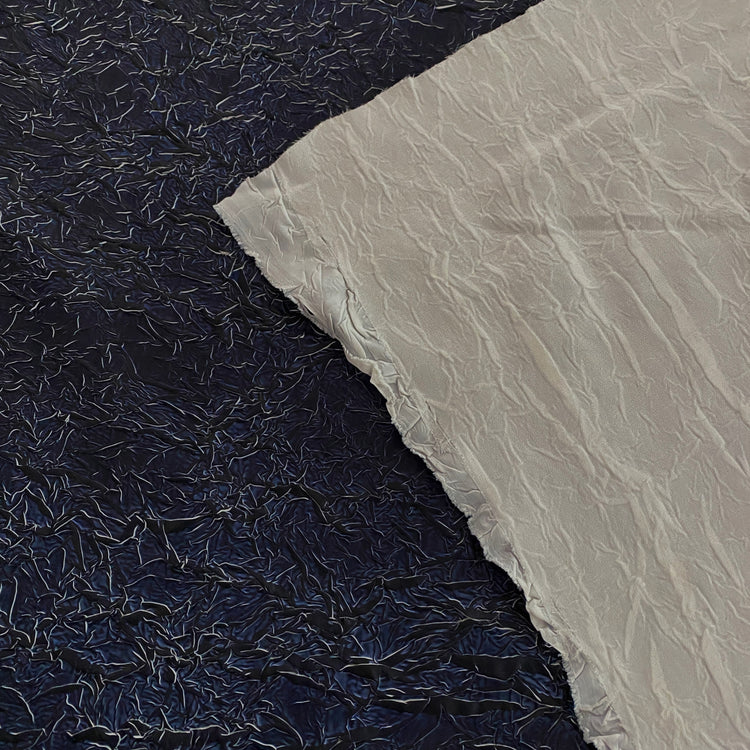 Organic Petal-Creased Sateen - Bonded - Dark Navy