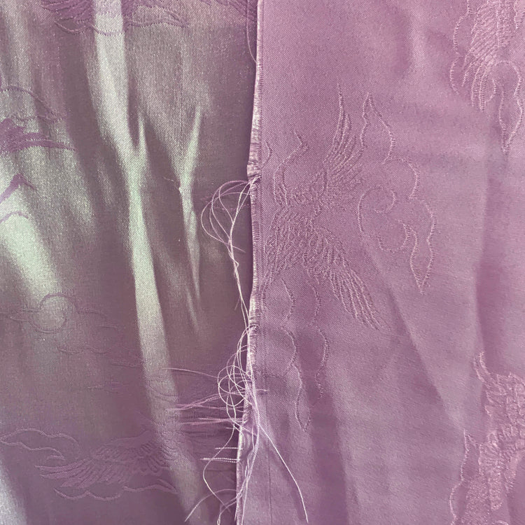 Satin Crane Motif Damask Jacquard - Lavender