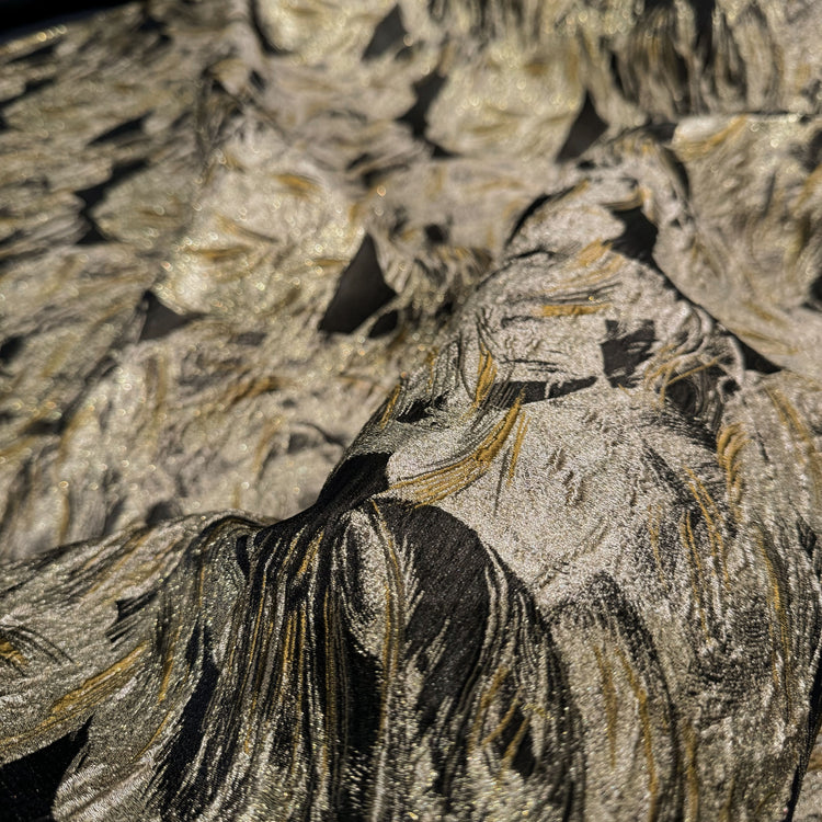 Abstract Flora Brocade - Gold/Black