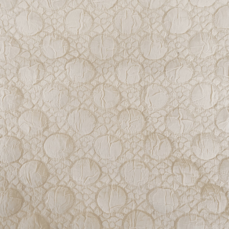 Mosaic Polka Dot Bubble Cloqué - White