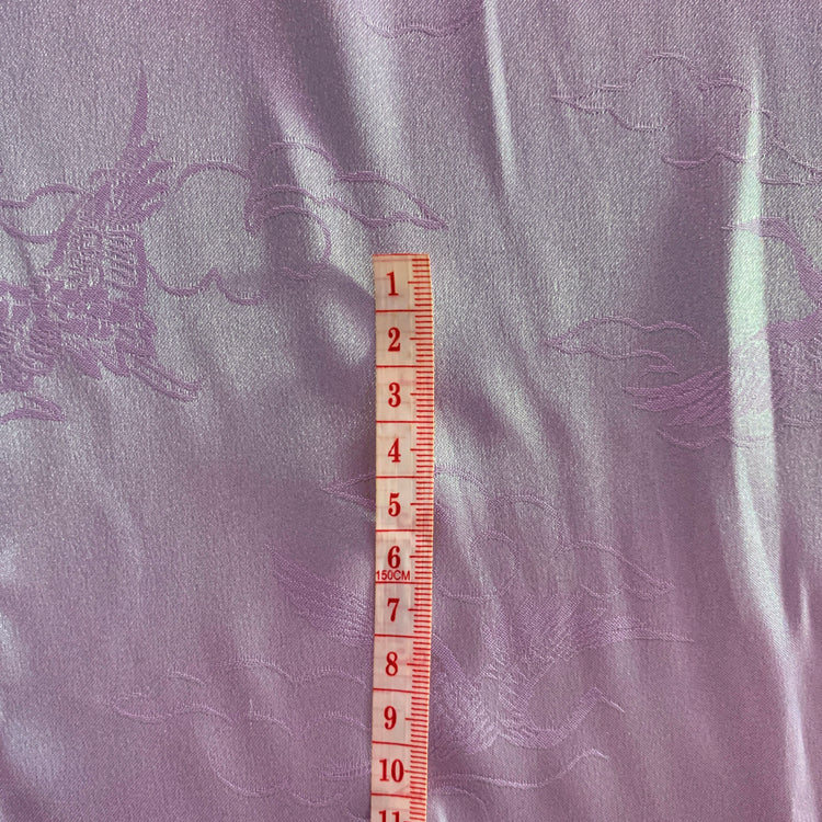 Satin Crane Motif Damask Jacquard - Lavender