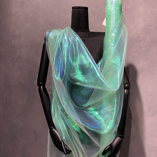 Holographic Organza - Spring Green