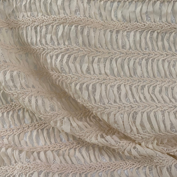 Chiffon Spine Panel Lace - Ivory