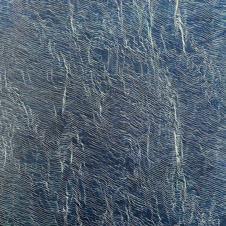 Pliage Creased Plisse Chiffon - Dark Blue /White