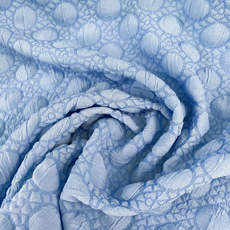 Stretch Bubble-Wrap Double Weave - Light Blue