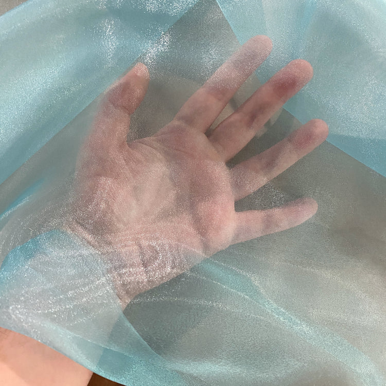 Metallic Organza - Sky Blue