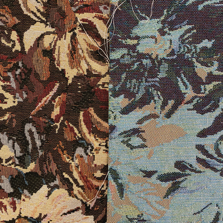Oil-Painted Floral Tapestry Jacquard - Sienna Brown / Cornsilk / White
