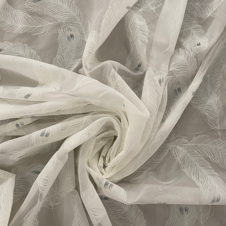 Feather Devoré Burnout Chiffon - White