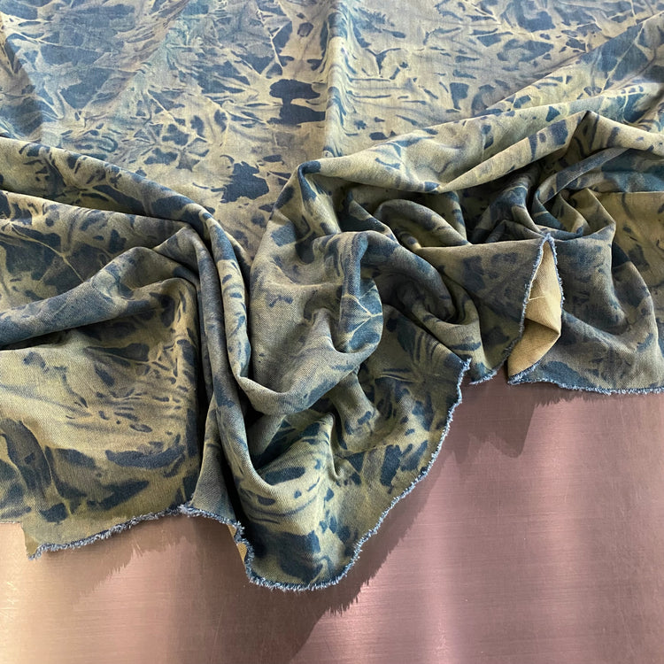 Bleached / Washed Dye Effect Denim - Blue / Pale Goldenrod