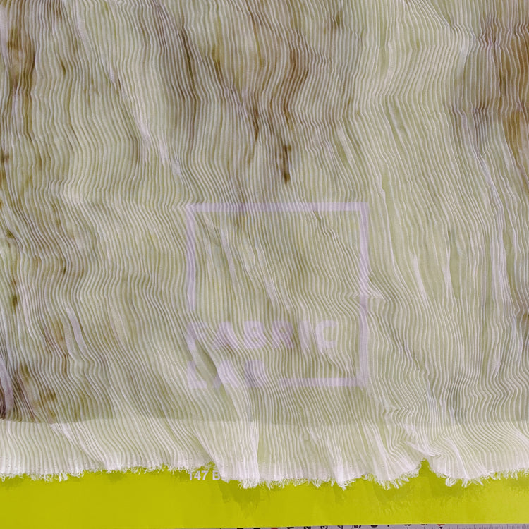 Wetlands Chiffon Plisse - Dark Olive/Rosy Brown