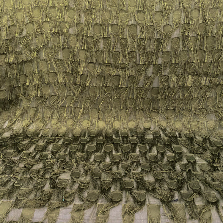 Dobby Fringed Chiffon - Dark Olive