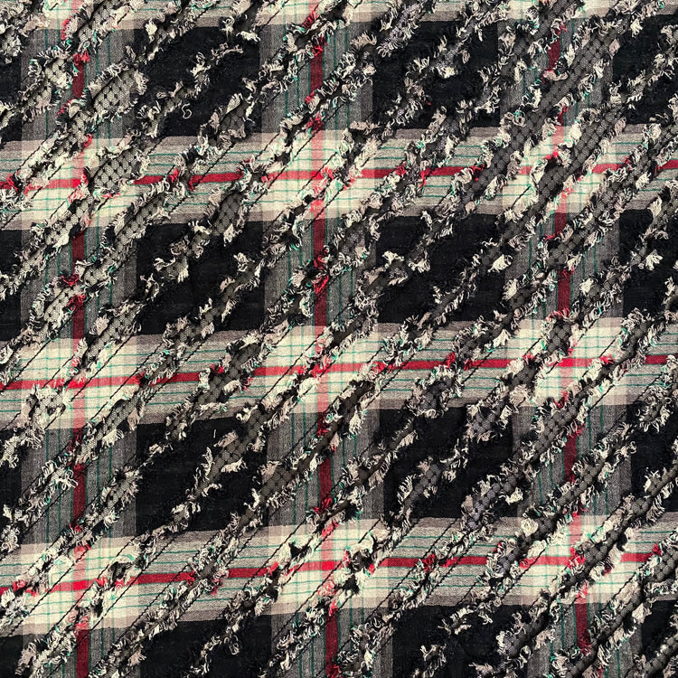 Slashed Distressed Flannel Plaid