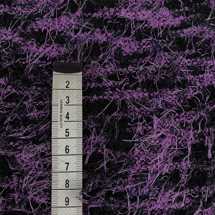 Fancy Cut Pile Raschel Knit - Black/Purple