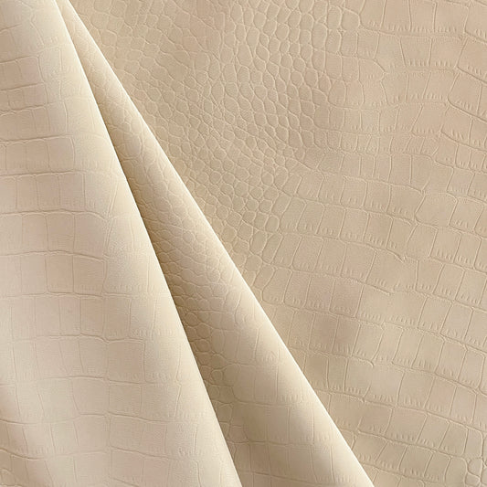 Embossed Reptile Nappa Faux Leather - Beige