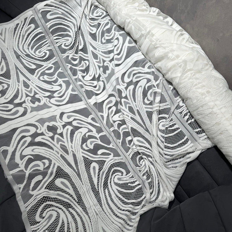 Art Deco Panelled Lace - White
