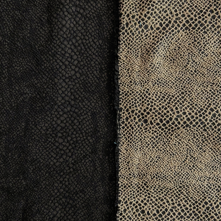 Snake Skin Textured Cotton Blend Jacquard - Black / Dark Beige