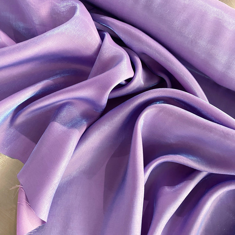 Glacé Shot Charmeuse - Thistle / Cyan