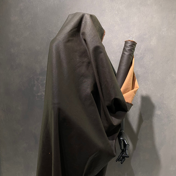 (Remnant) Coated Cotton Blend Broadcloth - Chocolate/Sienna - 0.6m