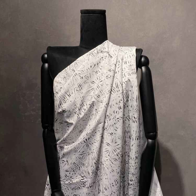 Burnished Bonded Embossed Taffeta - White / Black